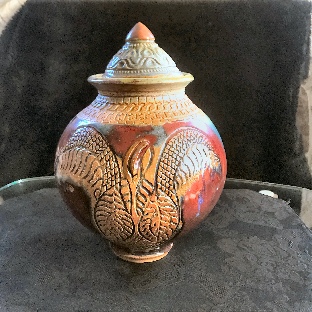 wood fired  cover vase created by John Kondra
