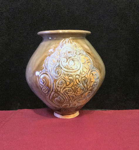 heand designed wheel thrown vase by pottery by jamd